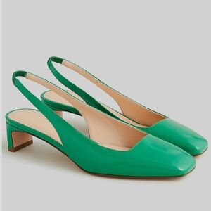 J. Crew Lyla Green Patent Slingback Pump. NWT
